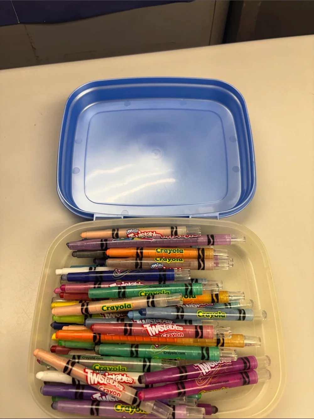 Lot of 51 Crayola Twistables Crayons with Pencil Box